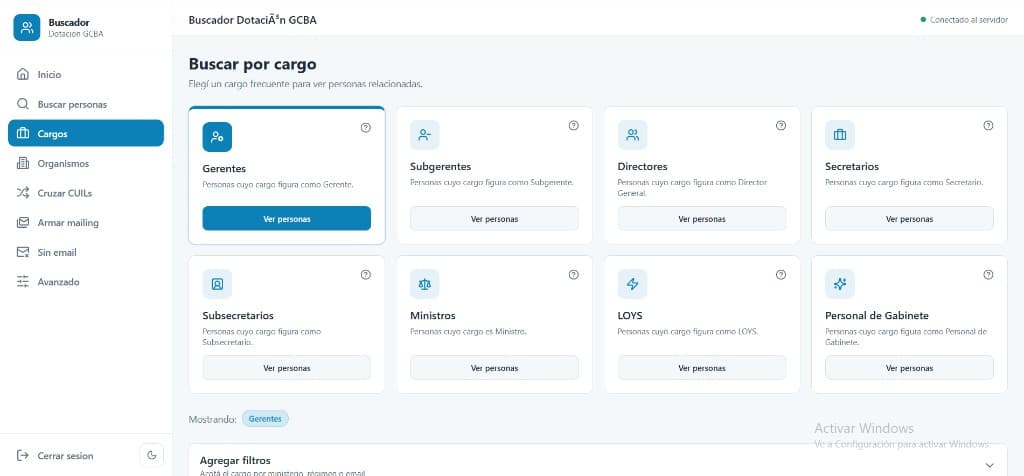 Buscador Dotación GCBA — vista 1